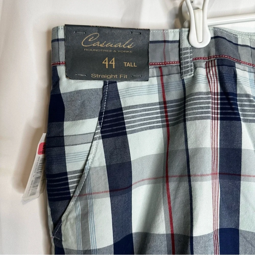 Roundtree & Yorke Casuals mens shorts plaid 44 tall